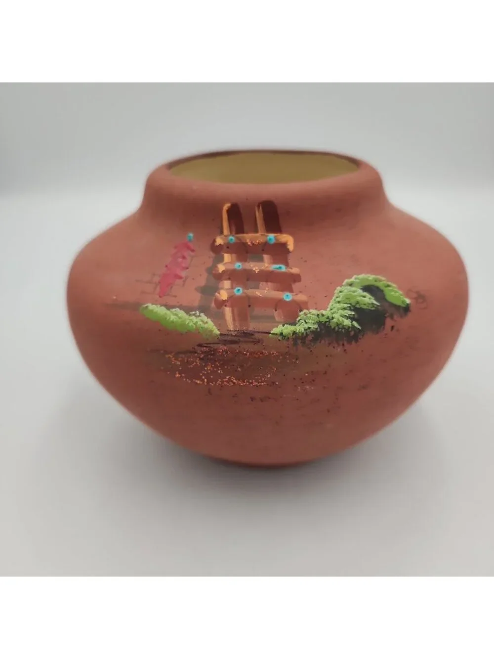 Native Clay Vase Pot Pottery  Beige 4